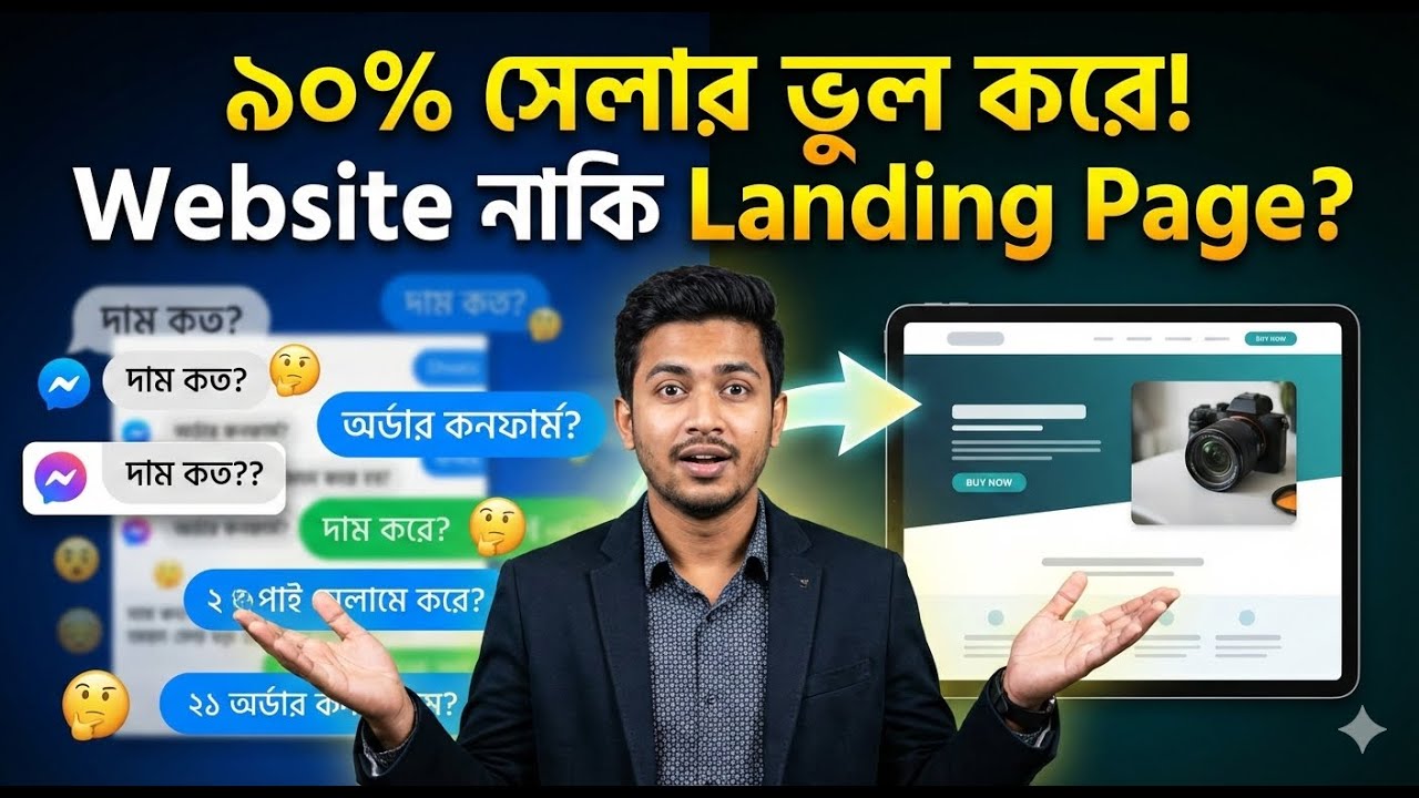 ওয়েবসাইট নাকি ল্যান্ডিং পেজ? 🤯 ৯০% অনলাইন সেলার যে ভুলগুলো করে!
