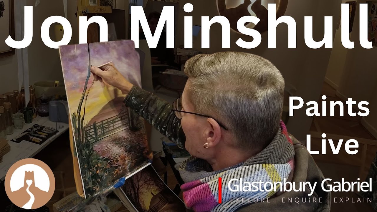 John Minshull painting live at the Heart Of The Tribe Gallery