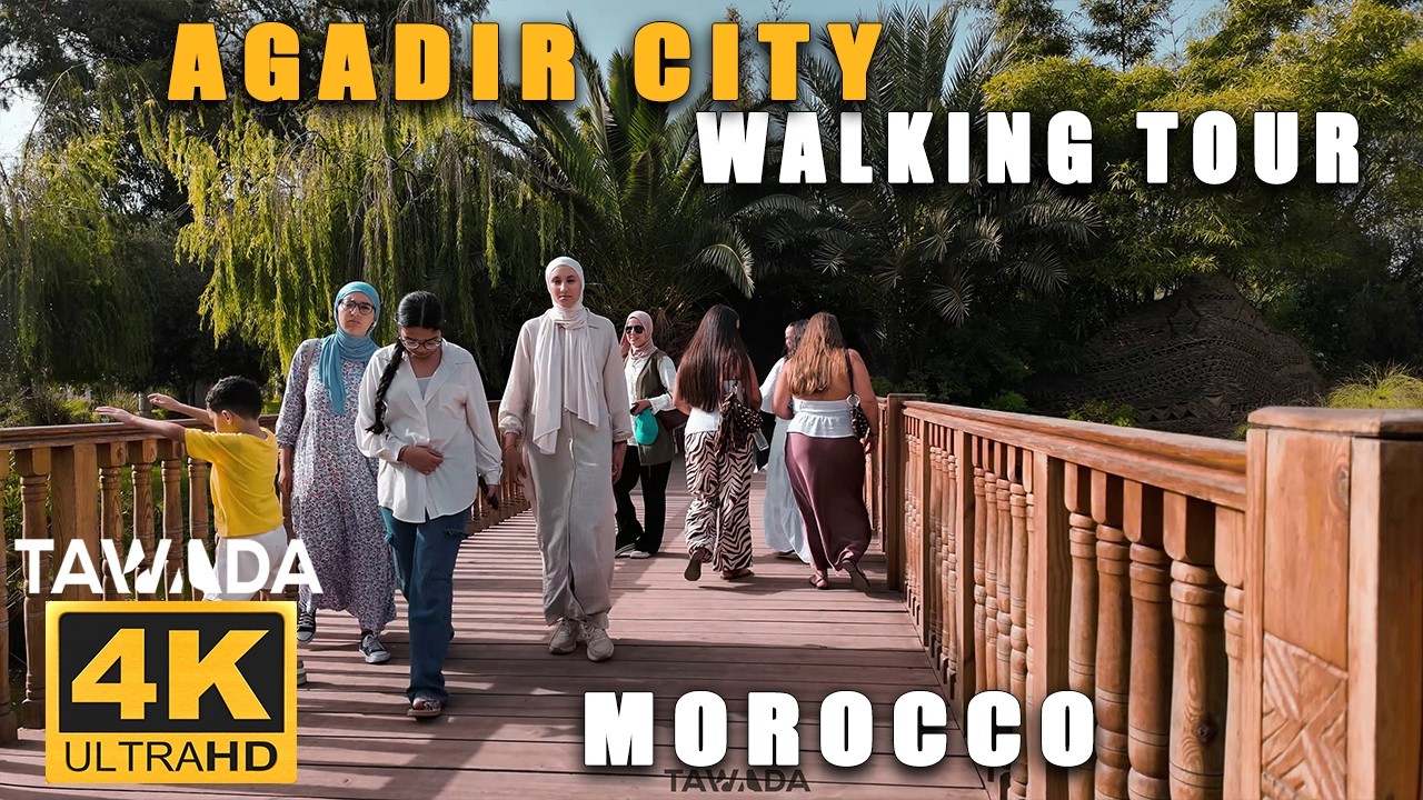 Agadir city walking tour 2025 - Morocco 4K UHD