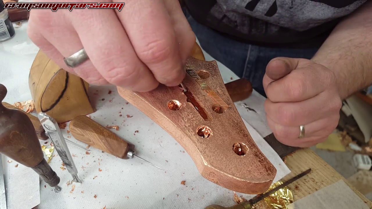Copper part 2 - inlaying the burnt copper logo