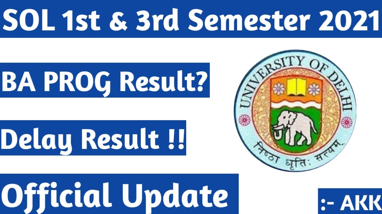 SOL OBE BA PROG Result 2021 || Official Update || 1st & 3rd Semester