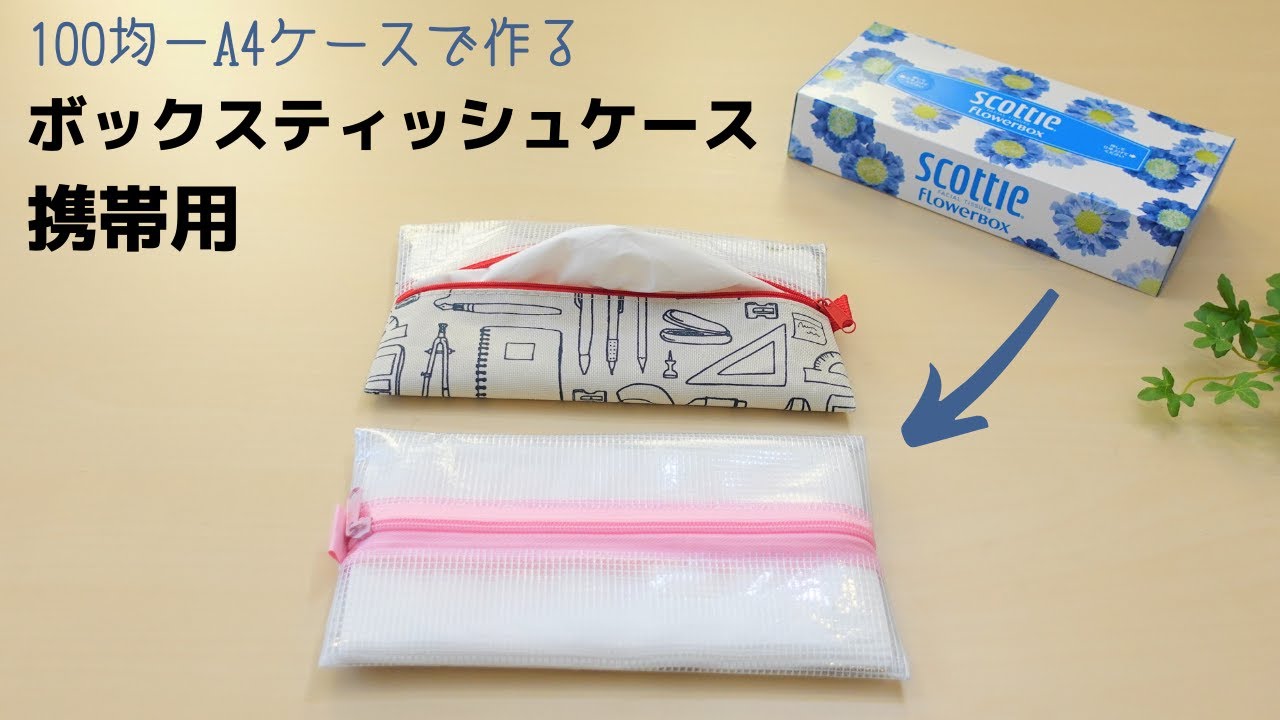 【A4ケース使用】携帯用ボックスティッシュケースの作り方