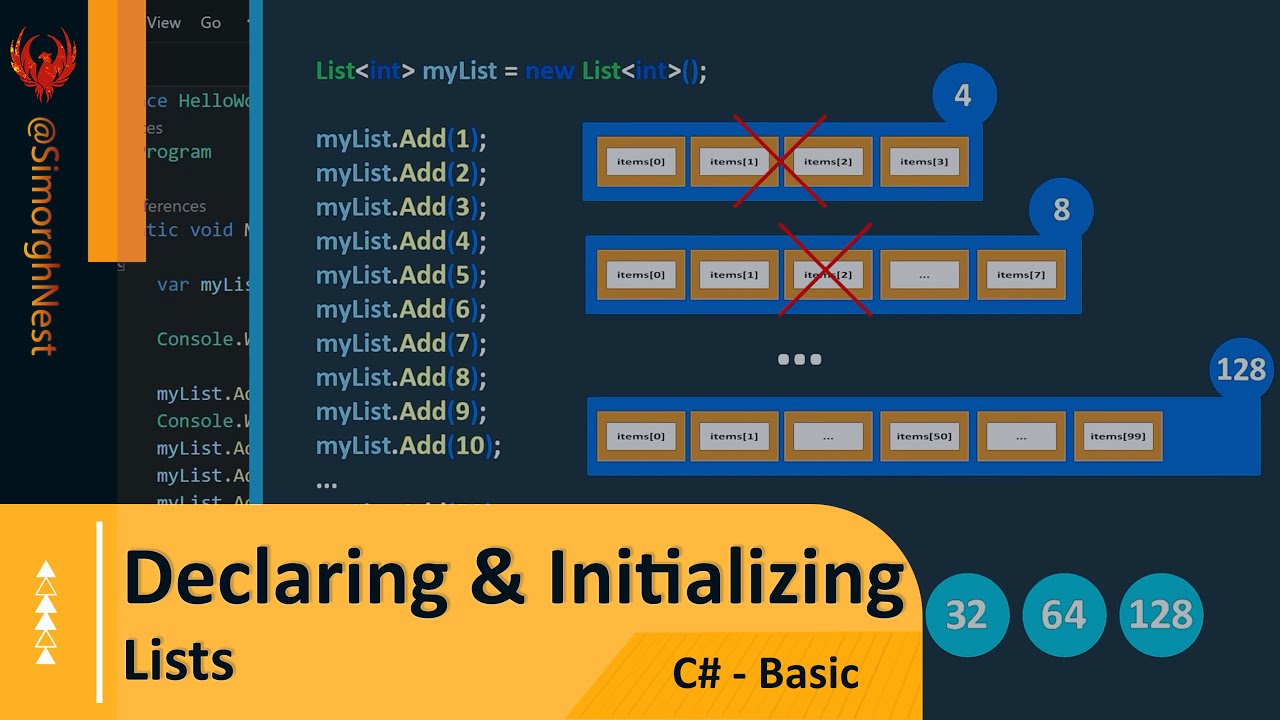 C# Tutorial - Basic - 093 - How to Declare & Initialize List Variables