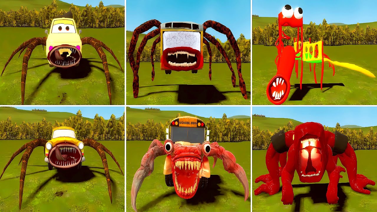 Everything turning into Monsters: Bus Eater, Train Eater, Car Eater, Housed Head, Choo-Choo Charles