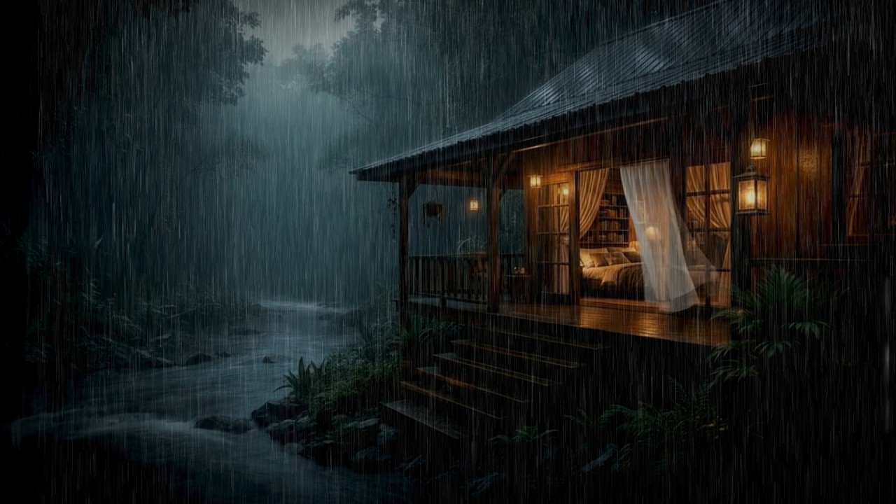 Cozy Bedroom Rain Sounds for Deep Sleep 🌲 Gentle Night Rain Sounds by a Quiet Forest