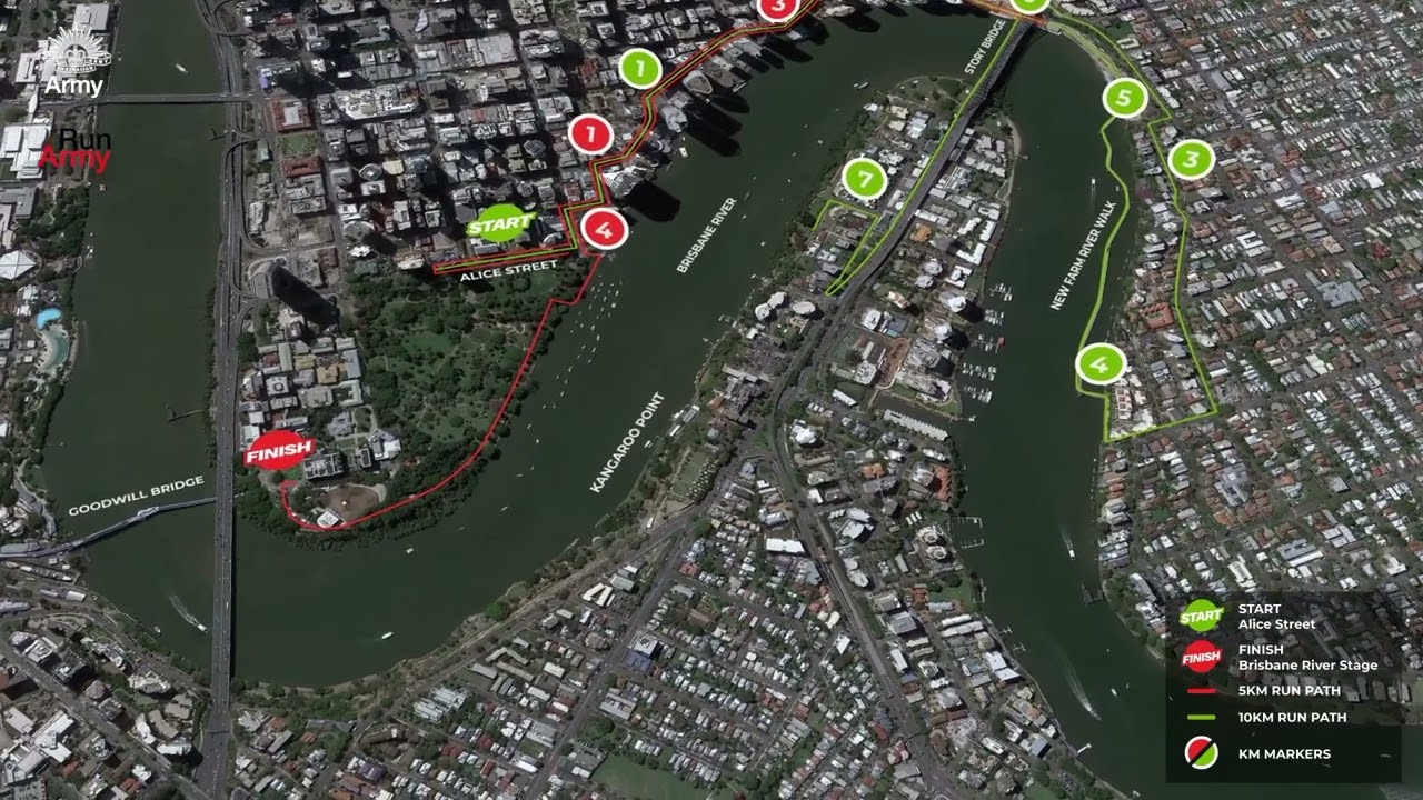 Run Army 2023   Official Course Map | Brisbane