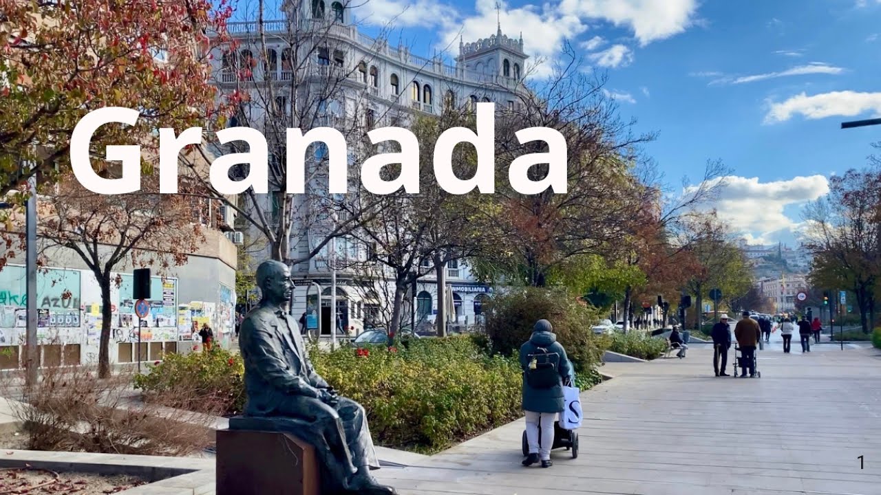 🇪🇸 Granada Soleada en Invierno: Paseo por el Centro en 4K🚶‍♂️