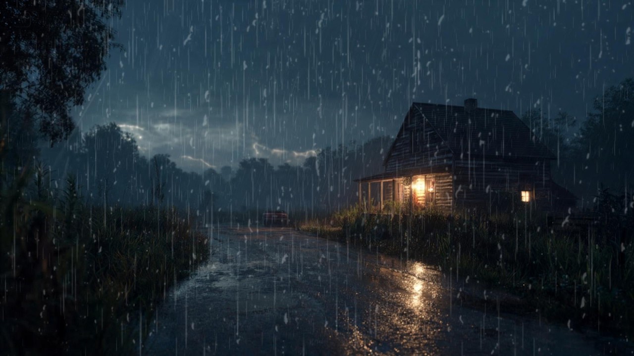 Cozy Cabin in the Woods During Thunderstorm | Heavy Rain for Deep Sleep