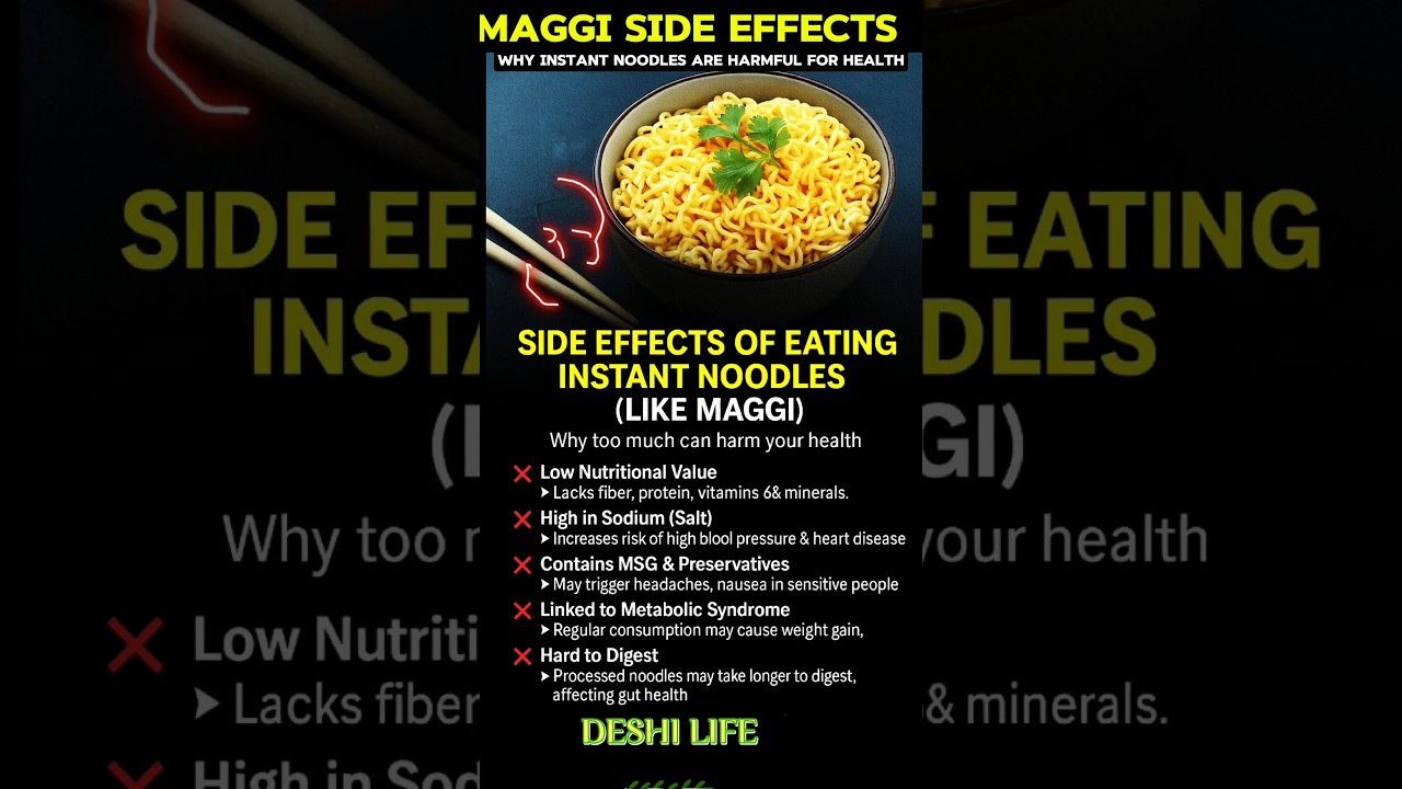 Maggi Side Effects 😱 | Why Instant Noodles Are Harmful for Health #junkfood #unhealthyfood