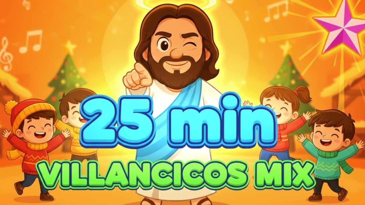 Villancicos Cristianos para Niños 🎵 Mix de Canciones de Navidad (La Estrella, Jesús Nace)