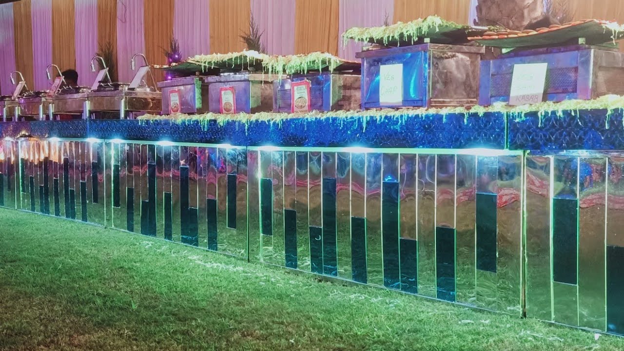 Catering counters and led display for wedding party