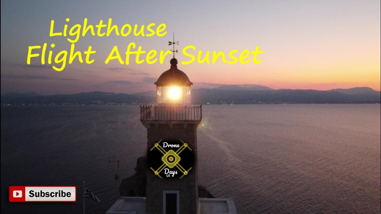 Lighthouse Melagavi Loutraki Greece - &Phi;ά&rho;&omicron;&sigmaf; &Mu;&epsilon;&lambda;&alpha;&gamma;&kappa;ά&beta;&iota; &Lambda;&omicron;&upsilon;&tau;&rho;&alpha;&kappa;ί&omicron;&upsilon; (DJI Mavic Mini)