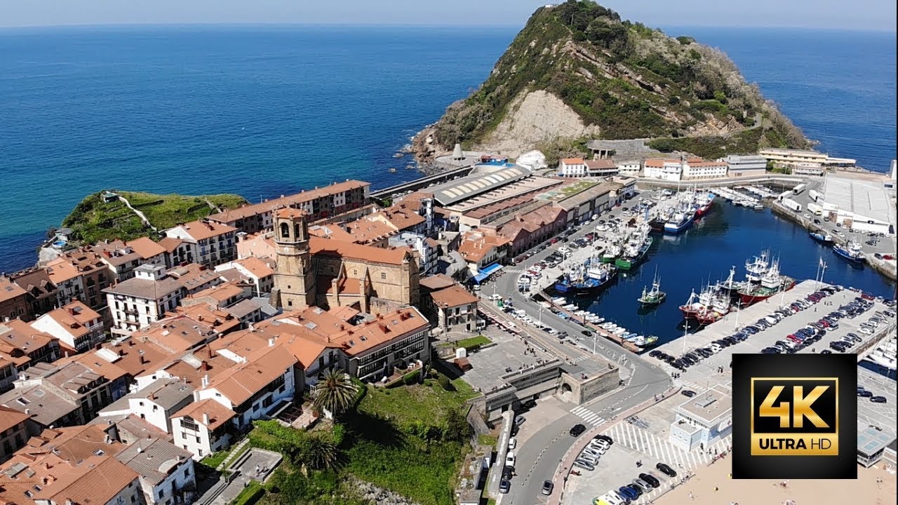 Getaria (Euskadi) a vista de drone - 4K