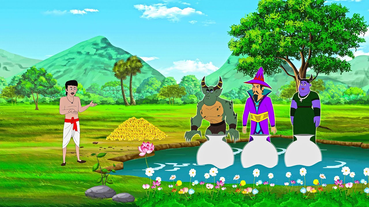 जादुई तीन मटको का रहस्य | Hindi Kahani | Moral Story | Rahasyamay Kahani | Cartoon | Magical Pots