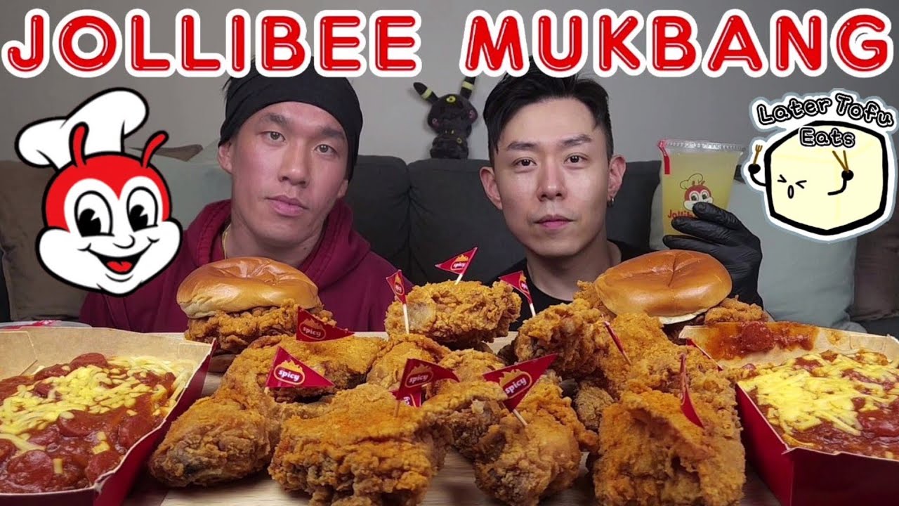 JOLLIBEE MUKBANG |먹방| 吃播 | Острая жареная курица+сэндвичи с курицей+Jolly Spaghetti | LaterTofuEats