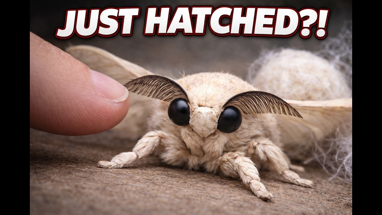 This Silk Worm Moth Just Hatched… And It Let Me Touch It 😳
