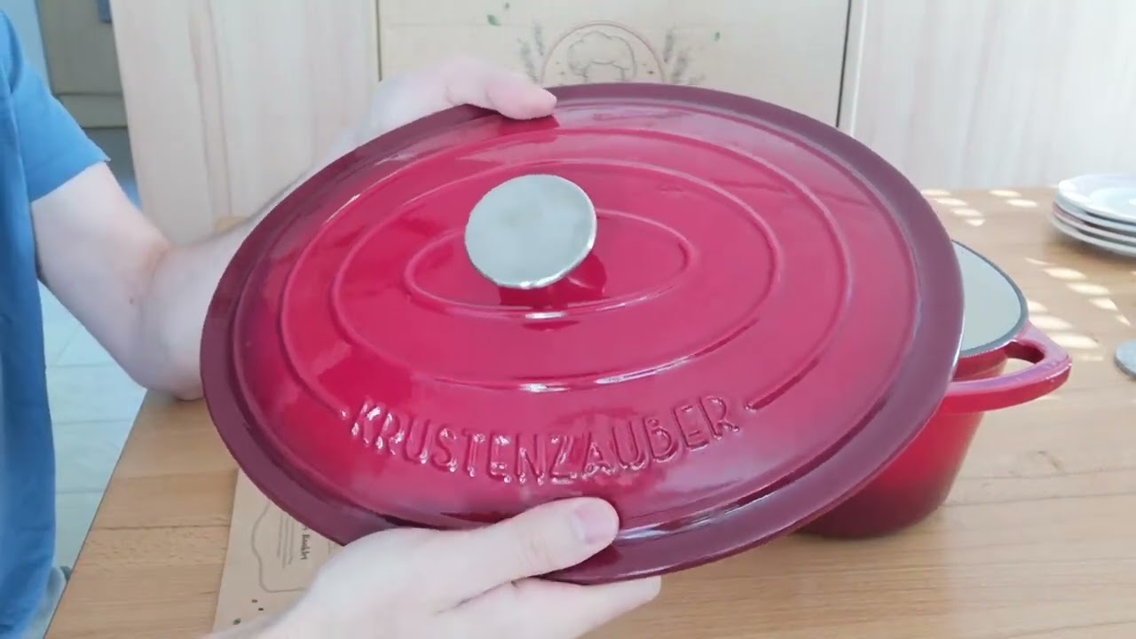 KRUSTENZAUBER 33cm Gusseisen Bräter, Große, schwere und hervorragend verarbeitete Form für einen saf