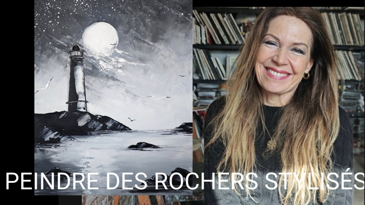 PEINDRE DES ROCHERS STYLISÉS AU COUTEAU par Nelly LESTRADE