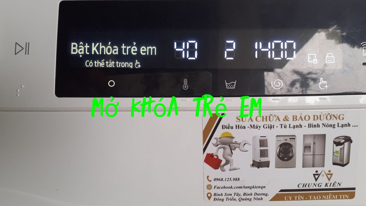 Hướng dẫn cách mở khóa trẻ em máy giặt Samsung AI 2021