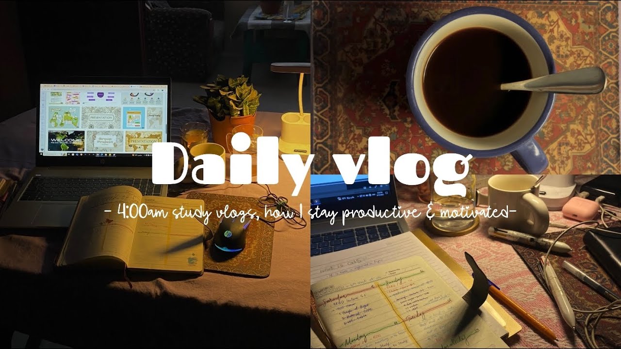 4:00am productive study days, senior year | بركة الدراسة وقت الفجر، فصل التخرج 📚