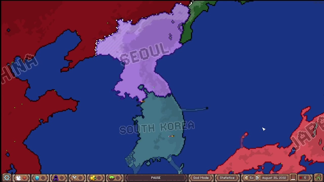 The Koreas 2026-2050 Alternative Future 20x speed time-lapse