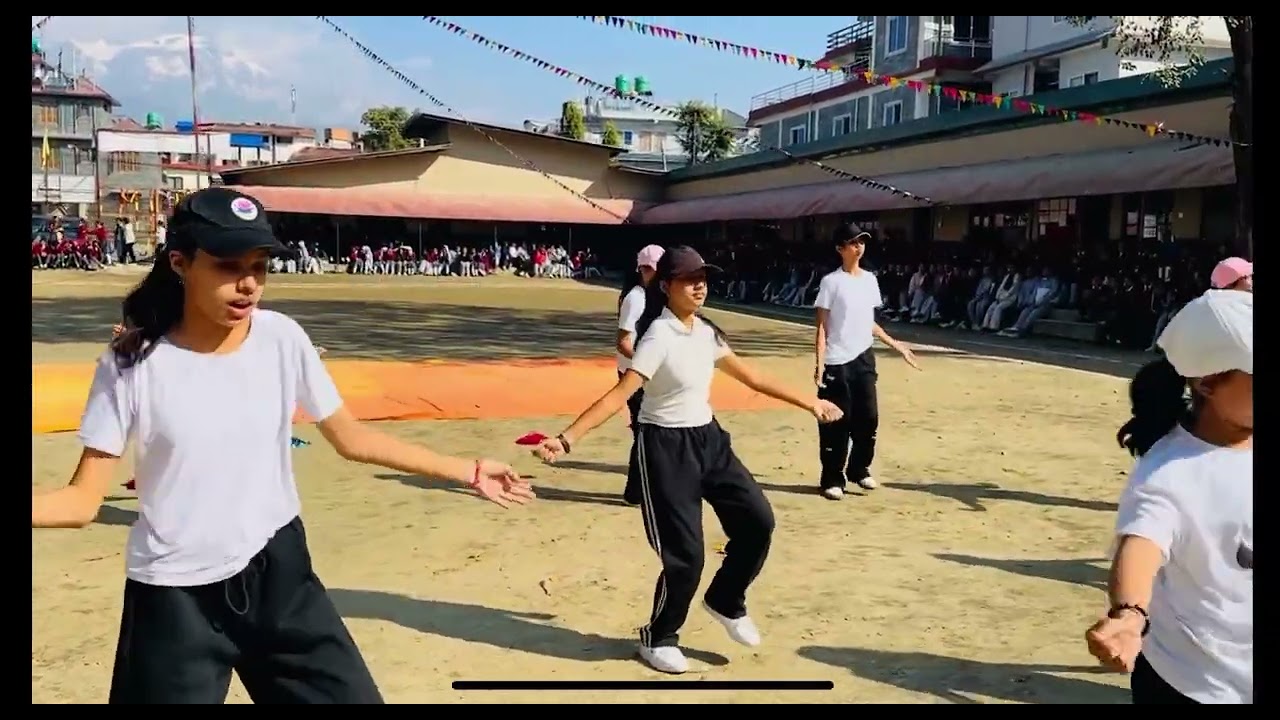 Welcome dance by the students of class 6 in sports meet 