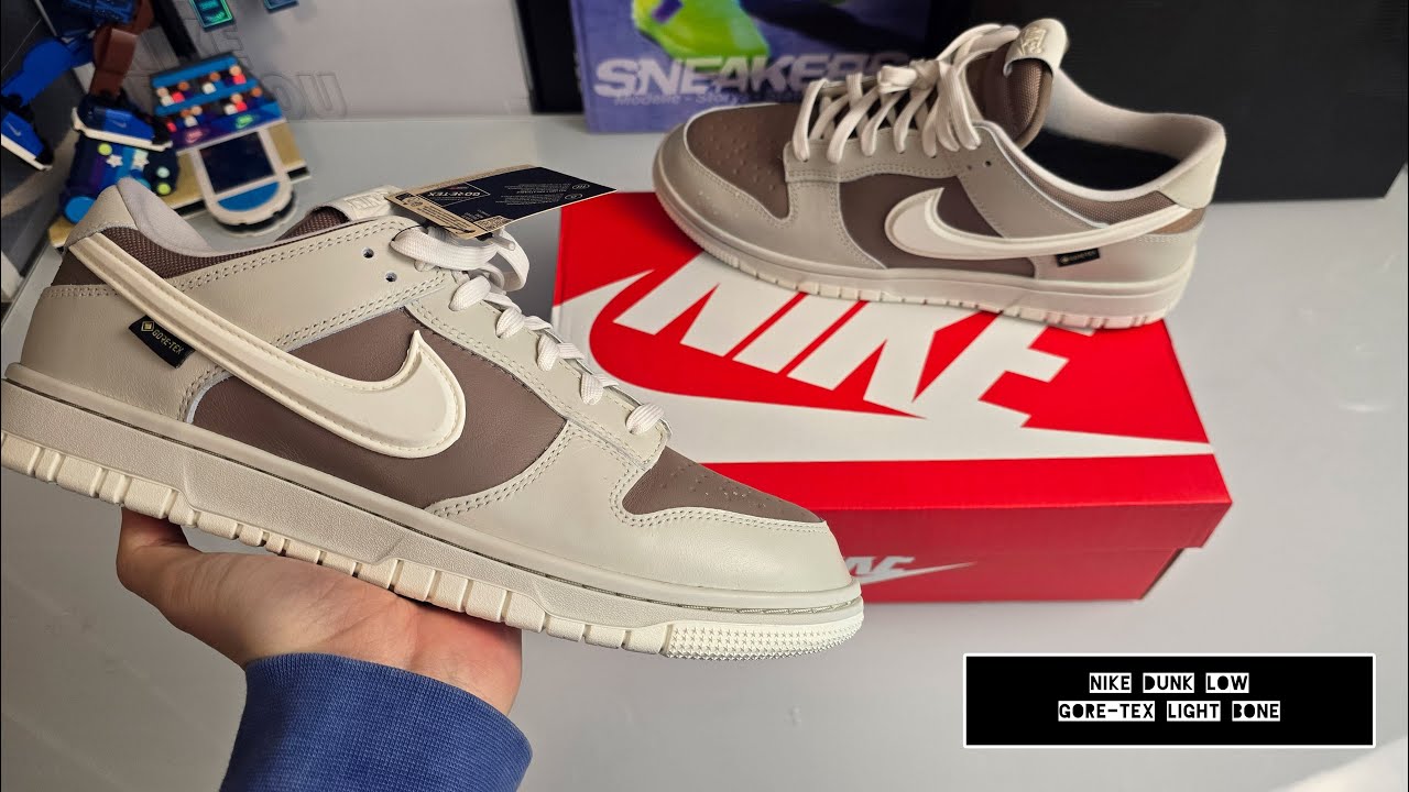 Nike Dunk Low Gore-Tex Light Bone - On Feet and Check - NiCe 82%