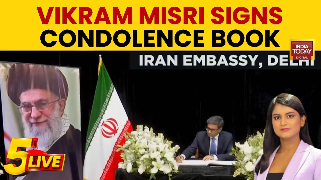 India's Foreign Secretary Vikram Misri Signs Condolence Book For Khamenei At Iran Embassy In Delhi