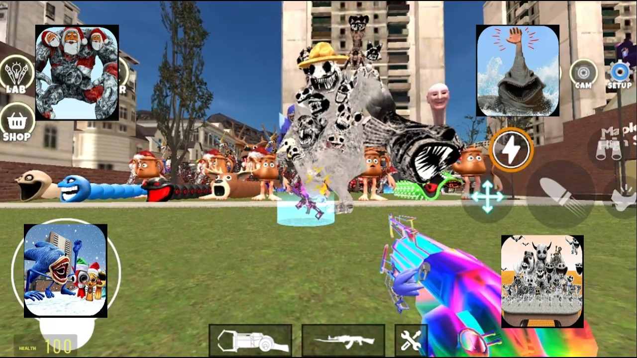 Nextbots In Playground Mod NEW GOO GOO GAGA,HUNGRY WORM,POPPY PLAYTIME 5 In Sandbox In Space