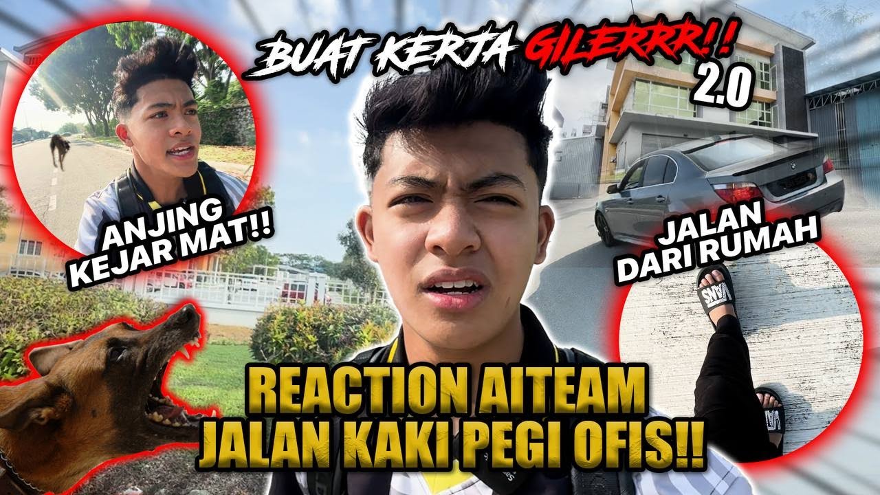 KERJA GILAAA JALAN KAKI PEGI OFIS!!! REACTION AITEAM GELABAH NAZRUL PENGSAN!! HURU HARA OFIS?!