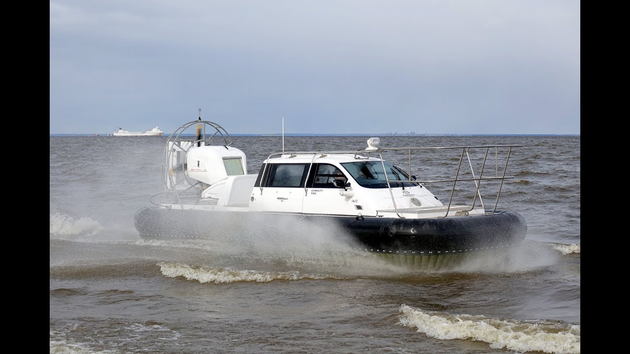 Hovercraft Christy 9205 FC Fishing  on the sea wave (Sakhalin Island)