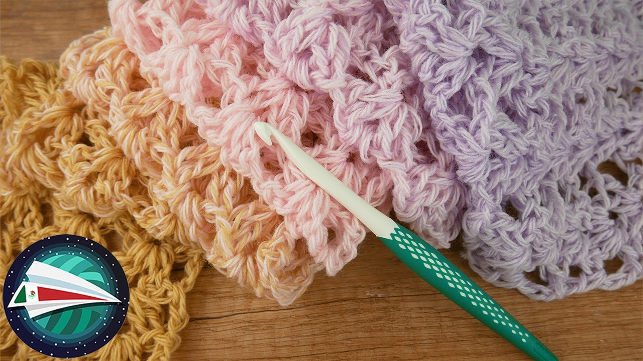 Aprende a tejer una bufanda para la primavera | Hermosos colores | Punto V doble