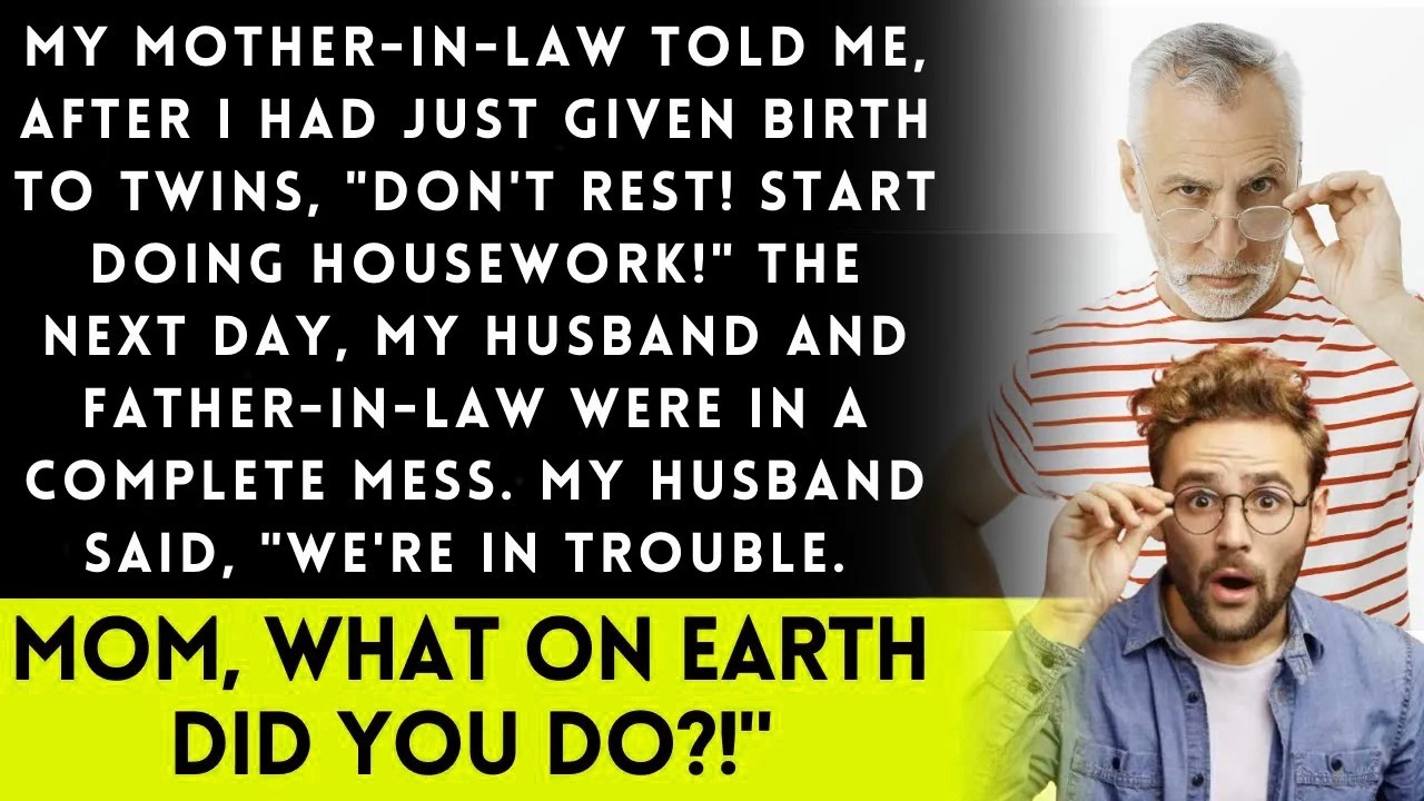 Gave birth to twins, MIL orders chores  Husband panics   'What happened ' MIL confused  Truth i