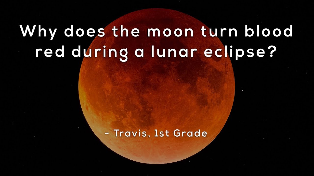 Why does the moon turn blood red during a lunar eclipse?