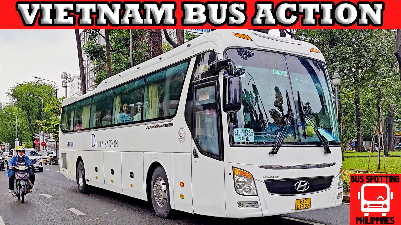 VIETNAM BUS ACTION - SAIGON PRESIDENTIAL PALACE TO NOTRE DAME CATHEDRAL