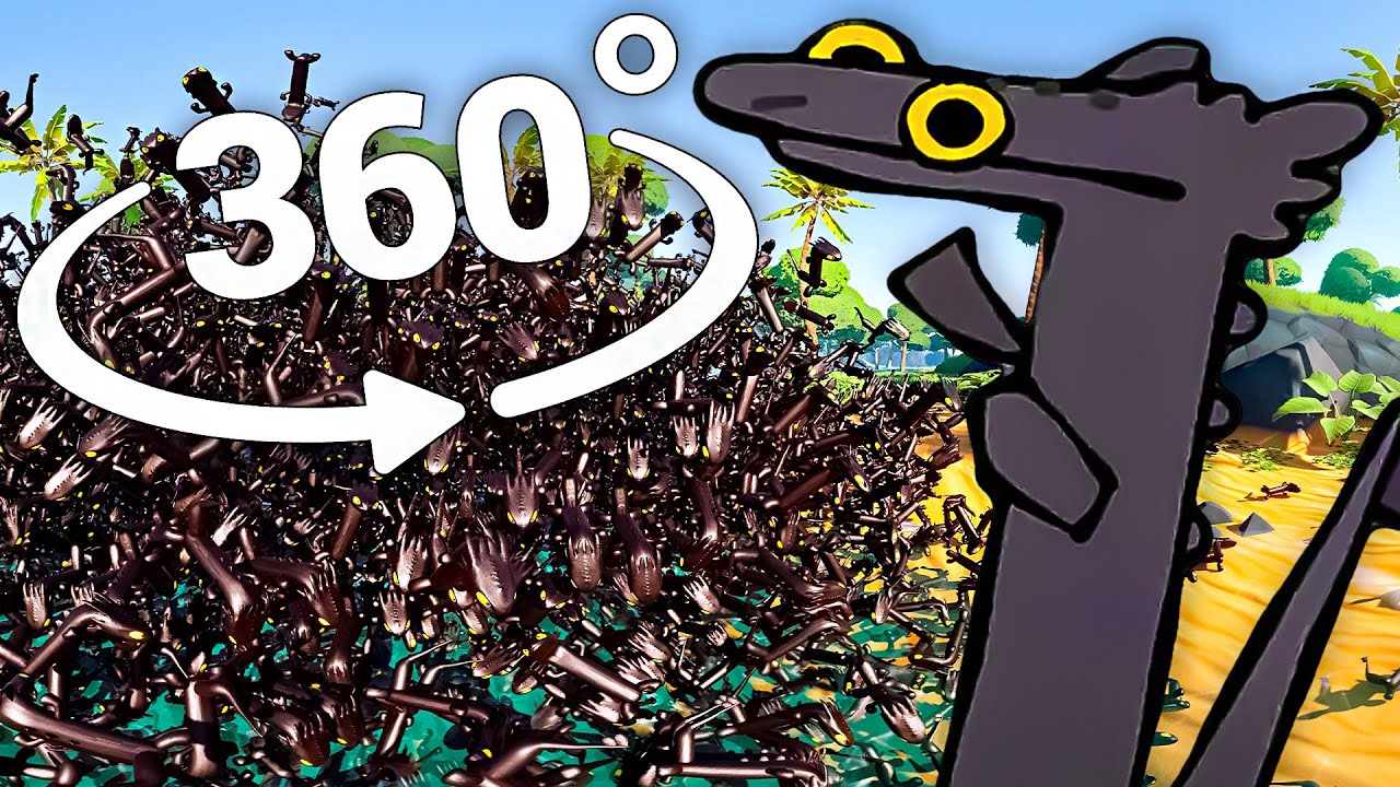 Toothless Dragon Dancing 50,000 TIMES! 360° Video | VR / 4K | ( Toothless Dancing Meme )