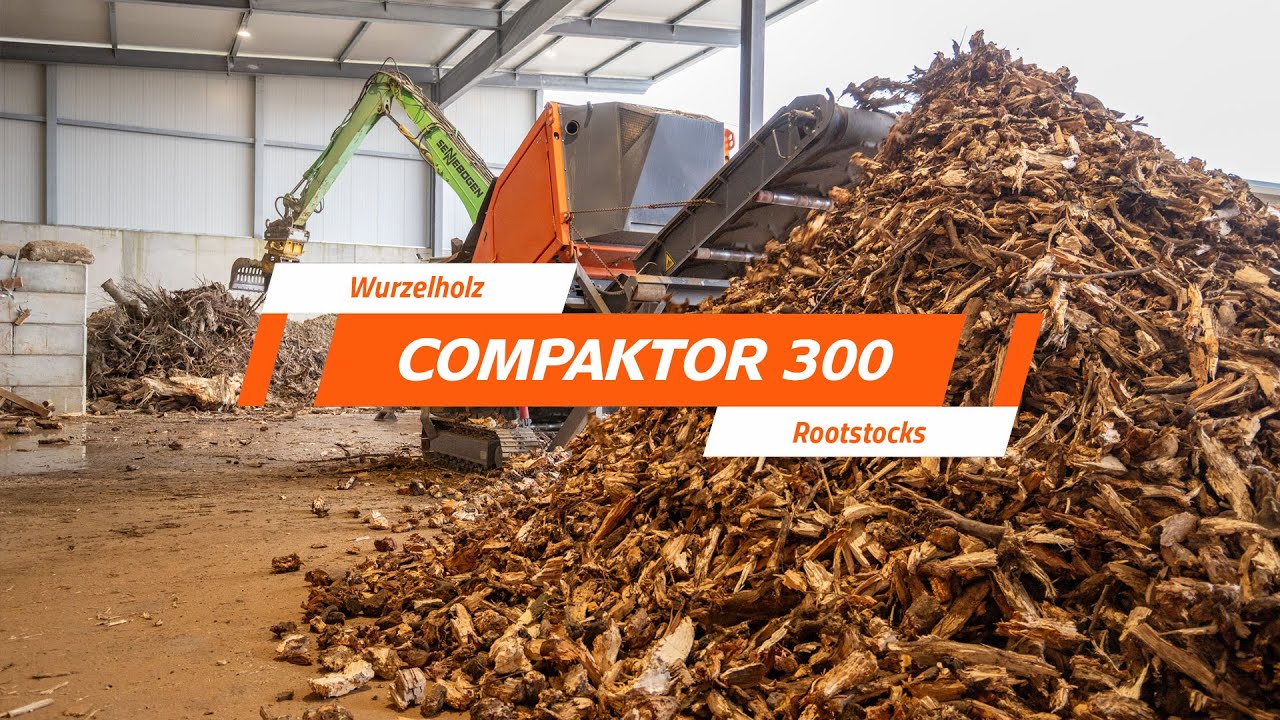 COMPAKTOR 300 - Zerkleinerung von Wurzelholz