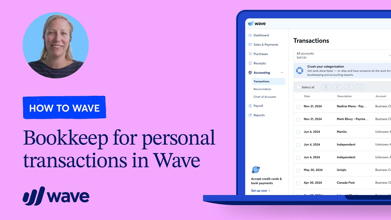 Как вести бухгалтерский учет личных транзакций в Wave | How To Wave
