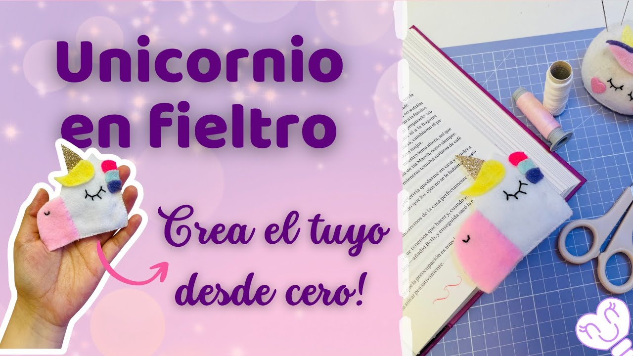 Marca páginas de UNICORNIO en fieltro 🦄 | Aprende a crear tu PROPIO MOLDE