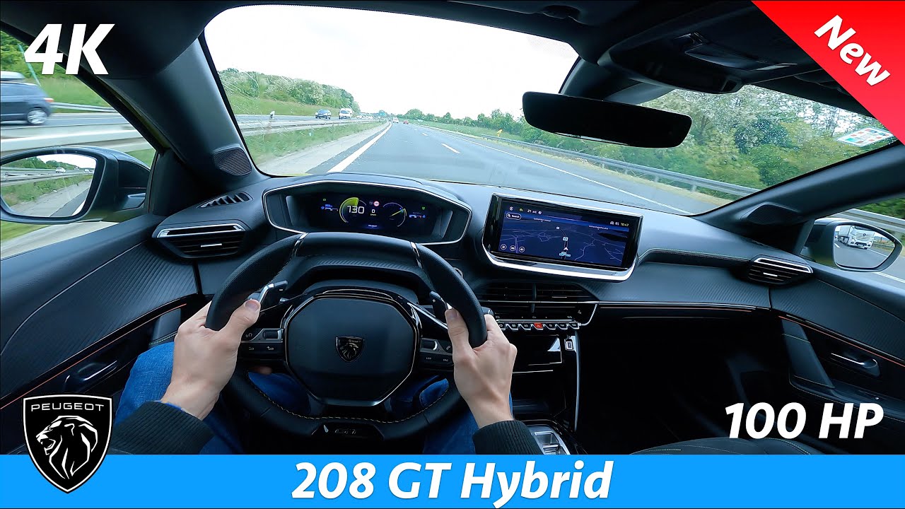 Peugeot 208 GT Hybrid 2024  POV Test drive 4K (1.2 PureTech 100 HP, 48V Mild Hybrid, e-DCS6)