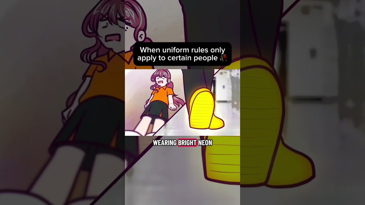 When uniform rules only apply to certain people 🥀 #storytime #animation #highschool 