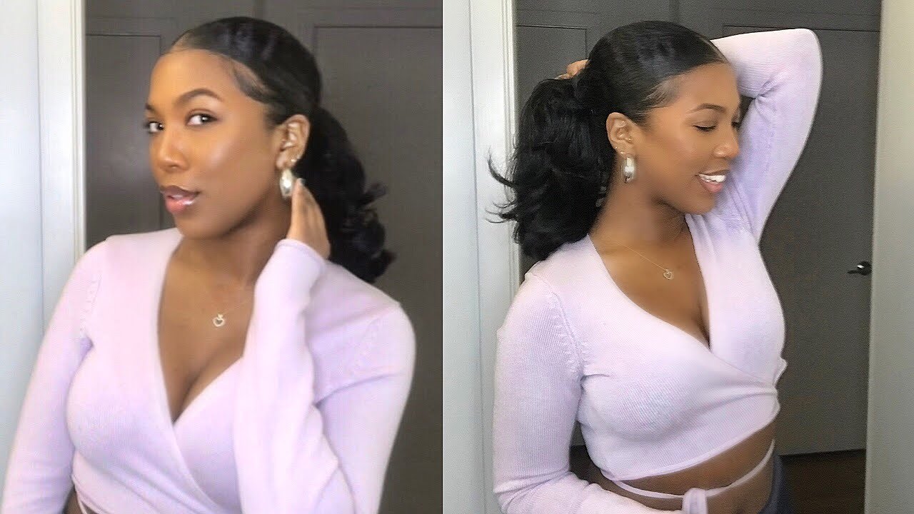 My Sleek Ponytail Tutorial 🦄 Easy Hairstyle for OLD Straightened Natural Hair | Kaila2Times