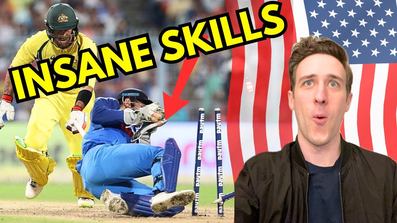 AMERICAN REACTS to CRICKET - MS DHONI INSANE WICKET KEEPING