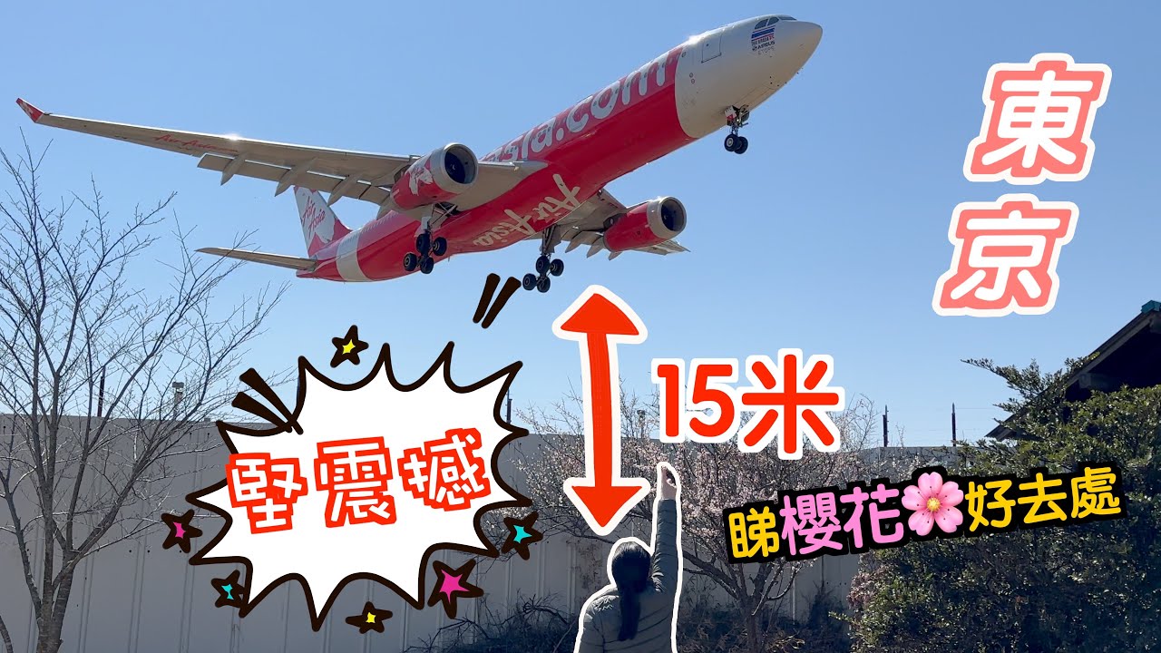 [東京～堅震撼] 我們是否回到九龍城啟德機場😎只距離頭上15米飛過🥳震撼感十足🤩還有睇櫻花好去處🌸竟然還看到落雪😉大顛🤪日本｜東京自駕遊｜東京自遊行｜Tokyo｜日本自駕遊｜成田｜秘景｜九龍城