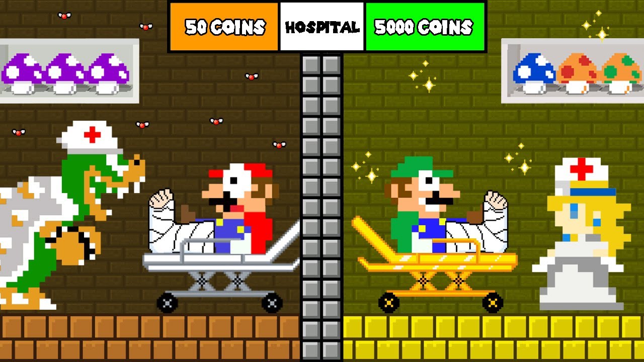 Mario Hospital: Mario and Luigi's Challenge in the Rich vs Poor Hospital | Game Animation
