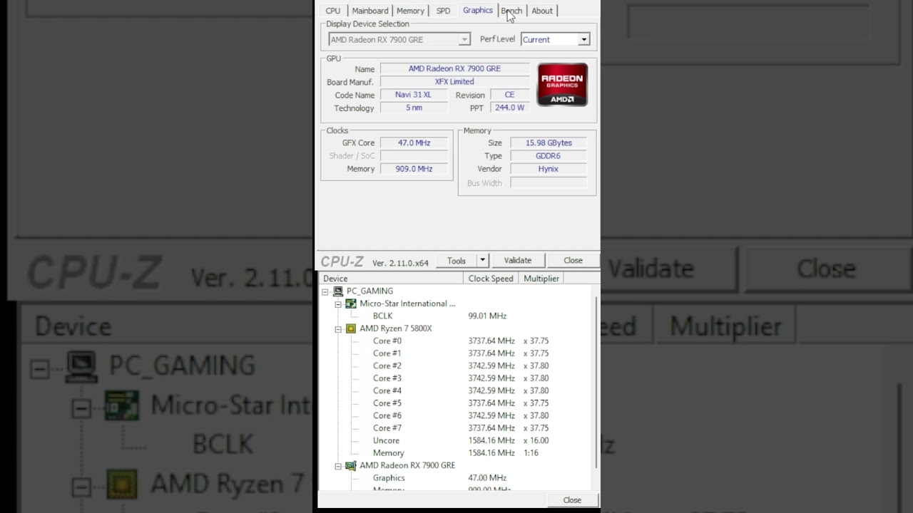 &iexcl;Potencia Ryzen 7 5800X en CPU-Z! 🚀💻 #xeon #rtx #nvidia #pcs #pc #rx6800 #amd#rx7900gre
