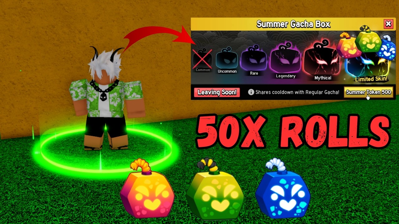 I Rolled 50x Summer Gacha to Unlock the NEW BOMB Skins in Blox Fruits! 💣🔥 INSANE LUCK