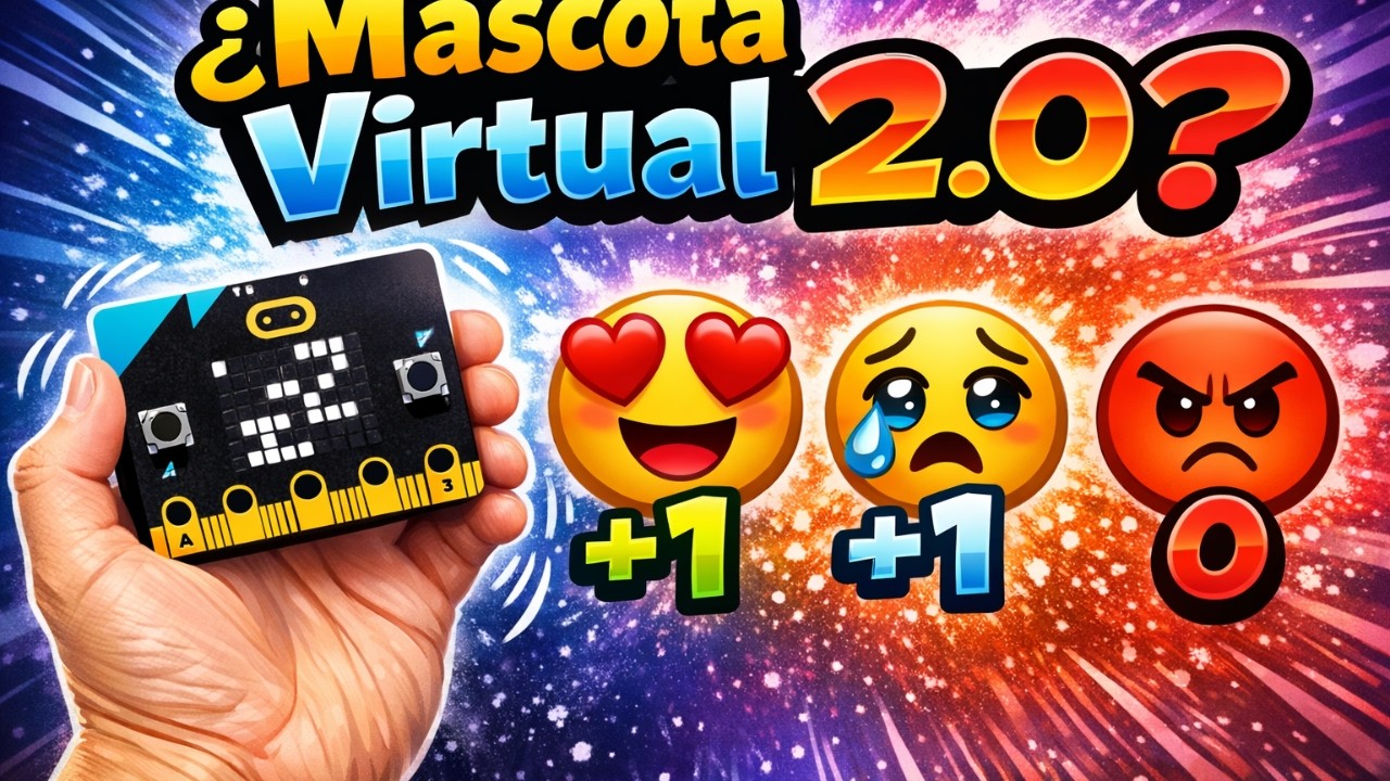 🐾 Mascota Virtual 2.0 en Microbit  Tutorial Completo con Emociones, Sonidos y Contadores (+Código)