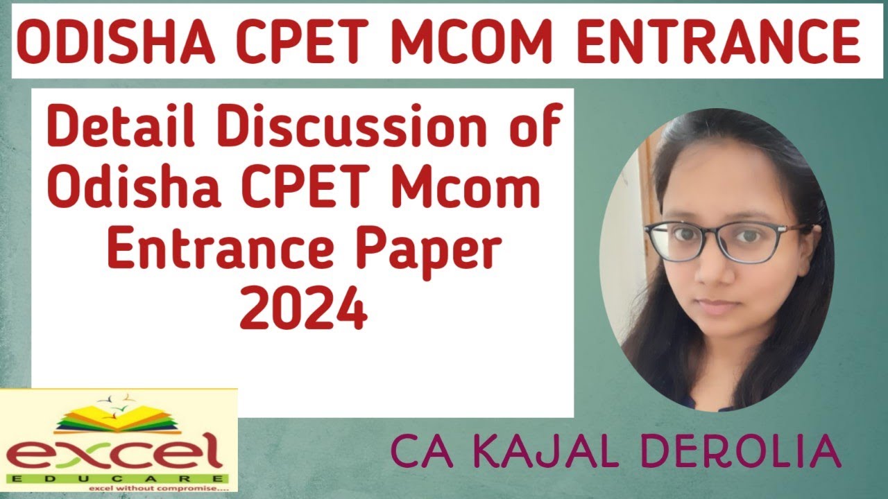 Odisha CPET M.com Entrance Question Paper & Answer of 2024 | M.com Entrance Exam 2024 | Answer Key |