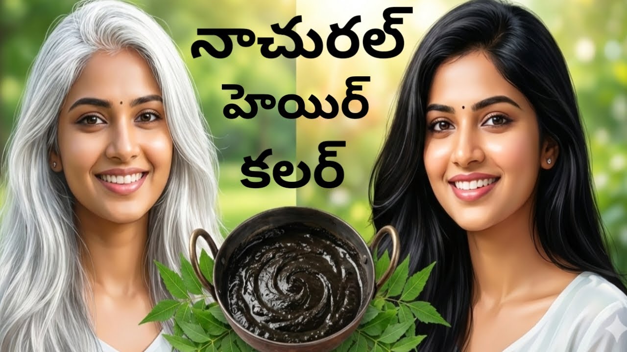 నాచురల్ హెయిర్ కలర్||hair colour at home in Telugu